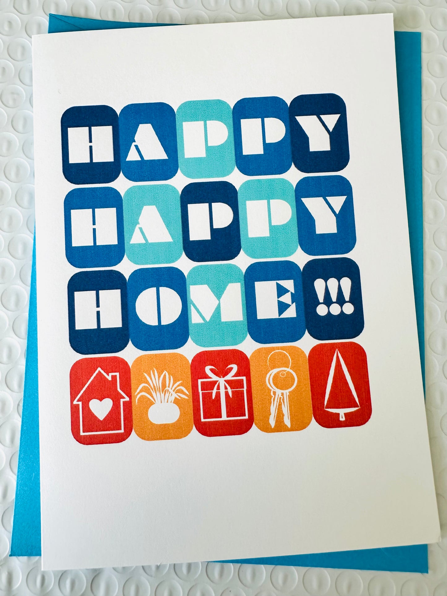 Happy new home you! Let's Celebrate your new home Bold & Colorful 5x7 Greeting card