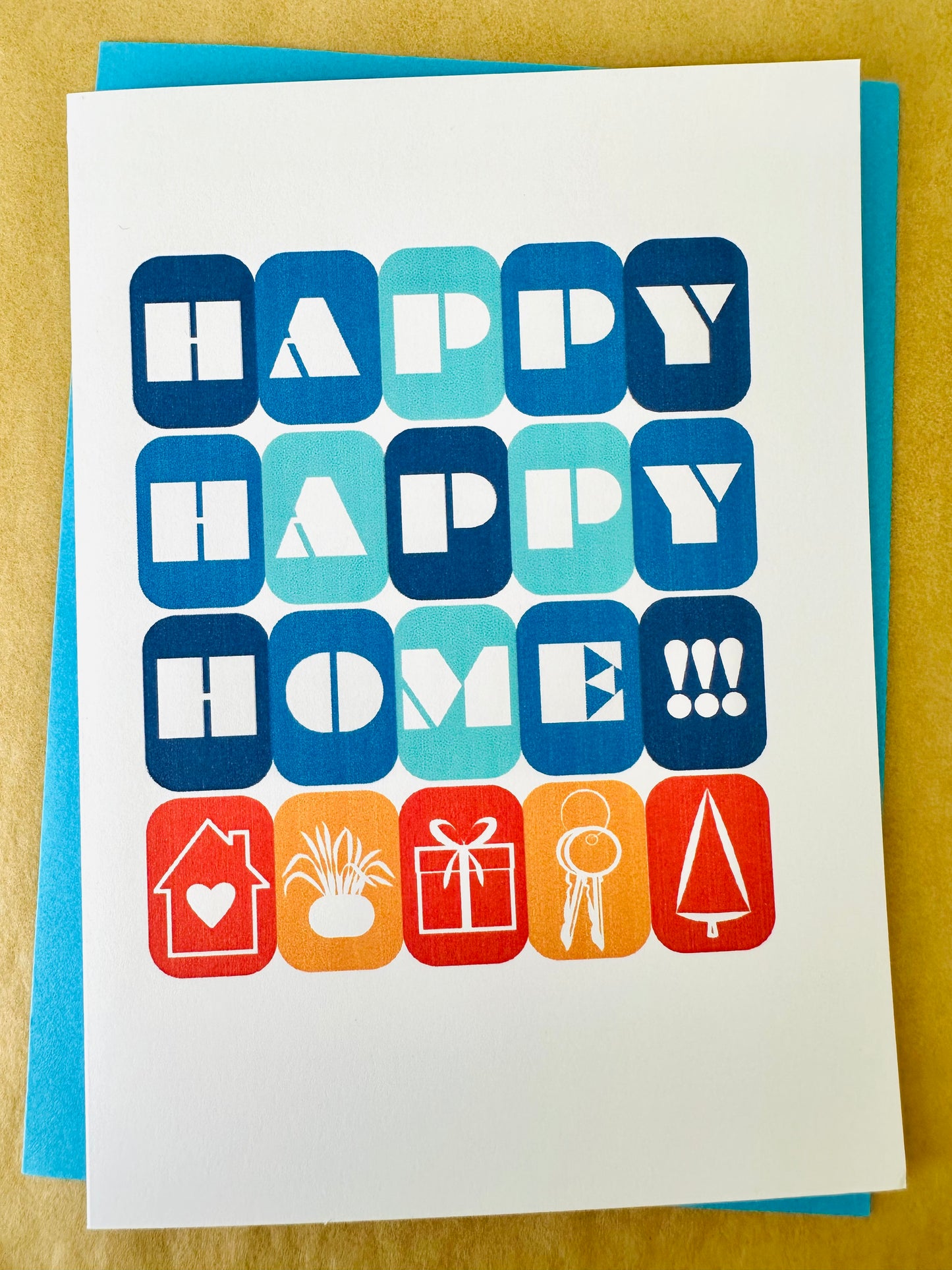 Happy new home you! Let's Celebrate your new home Bold & Colorful 5x7 Greeting card