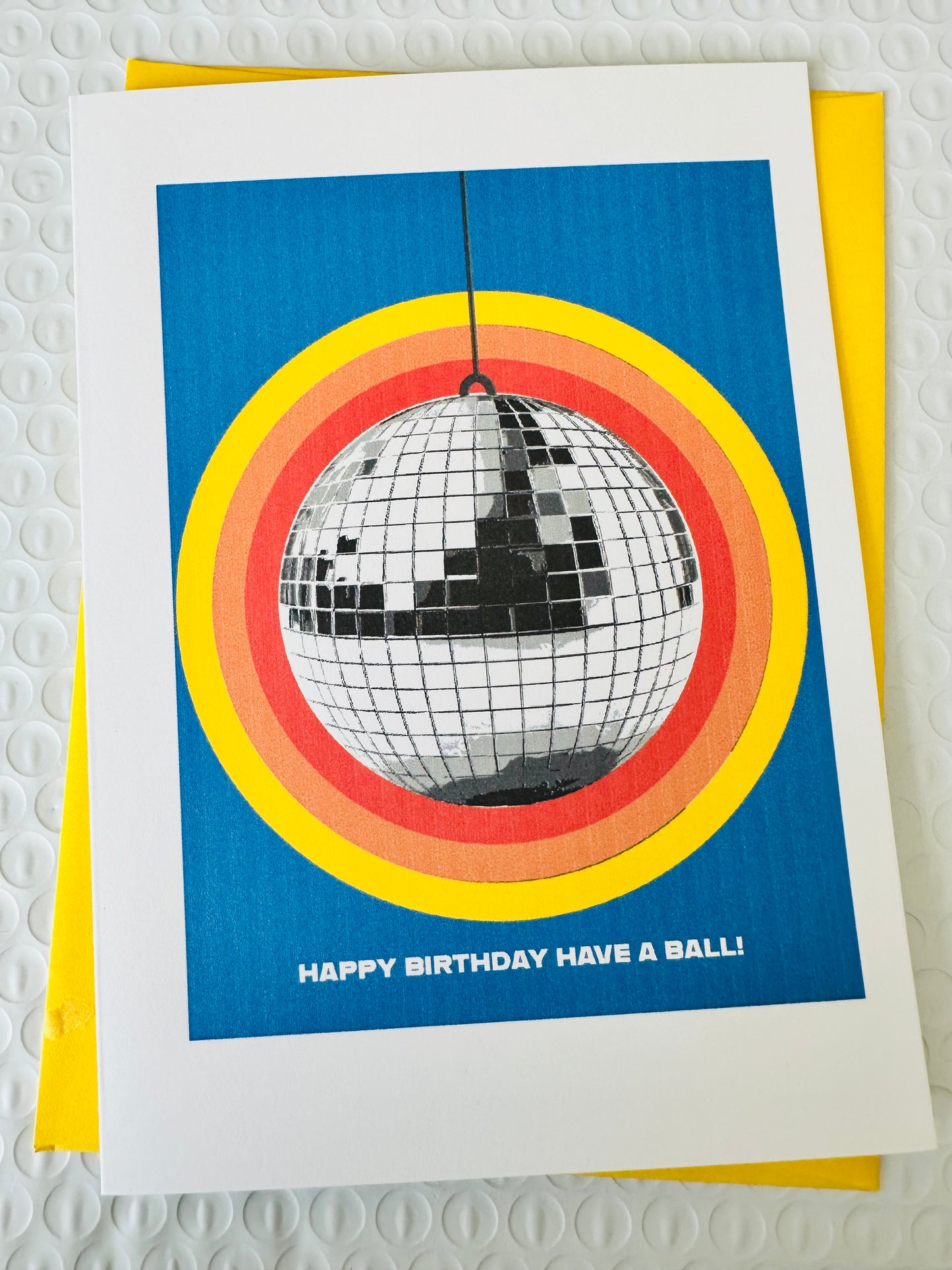 Happy Birthday Queen or Have a Ball! 5x7 Disco Mirror Party ball greeting card