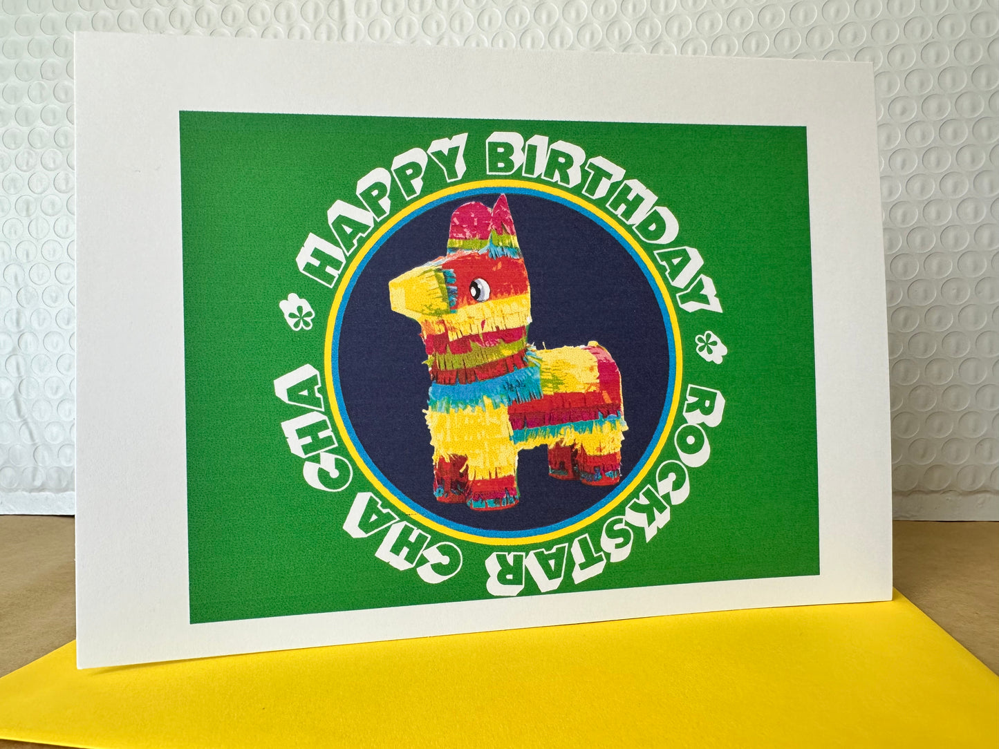 BIRTHDAY Rockstar or FELIZ Cumpleanos Cha Cha Cha Colorful Modern birthday card