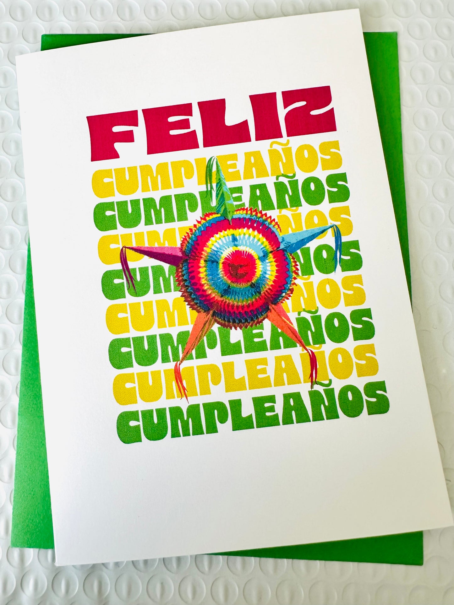 FELIZ CUMPLEANOS SET of 10 cards Modern Colorful Spanish Birthday Boxed cards