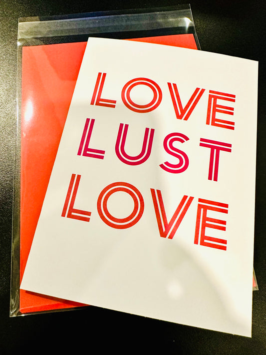 Happy Anniversary Wedding Day LOVE LUST LOVE 5x7 Greeting card