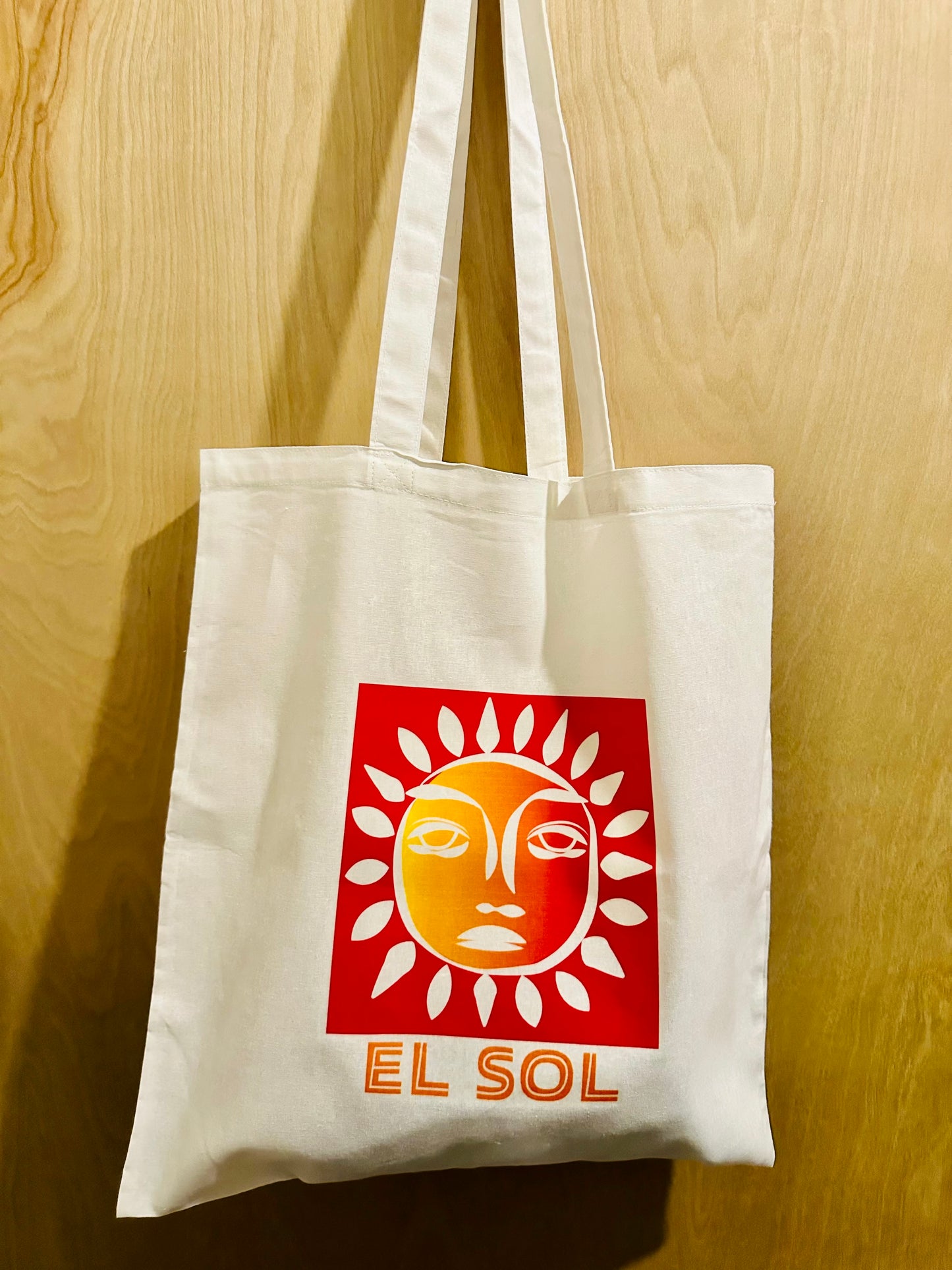 White EL SOL pool or beach Unisex Cotton Reusable Tote Bag