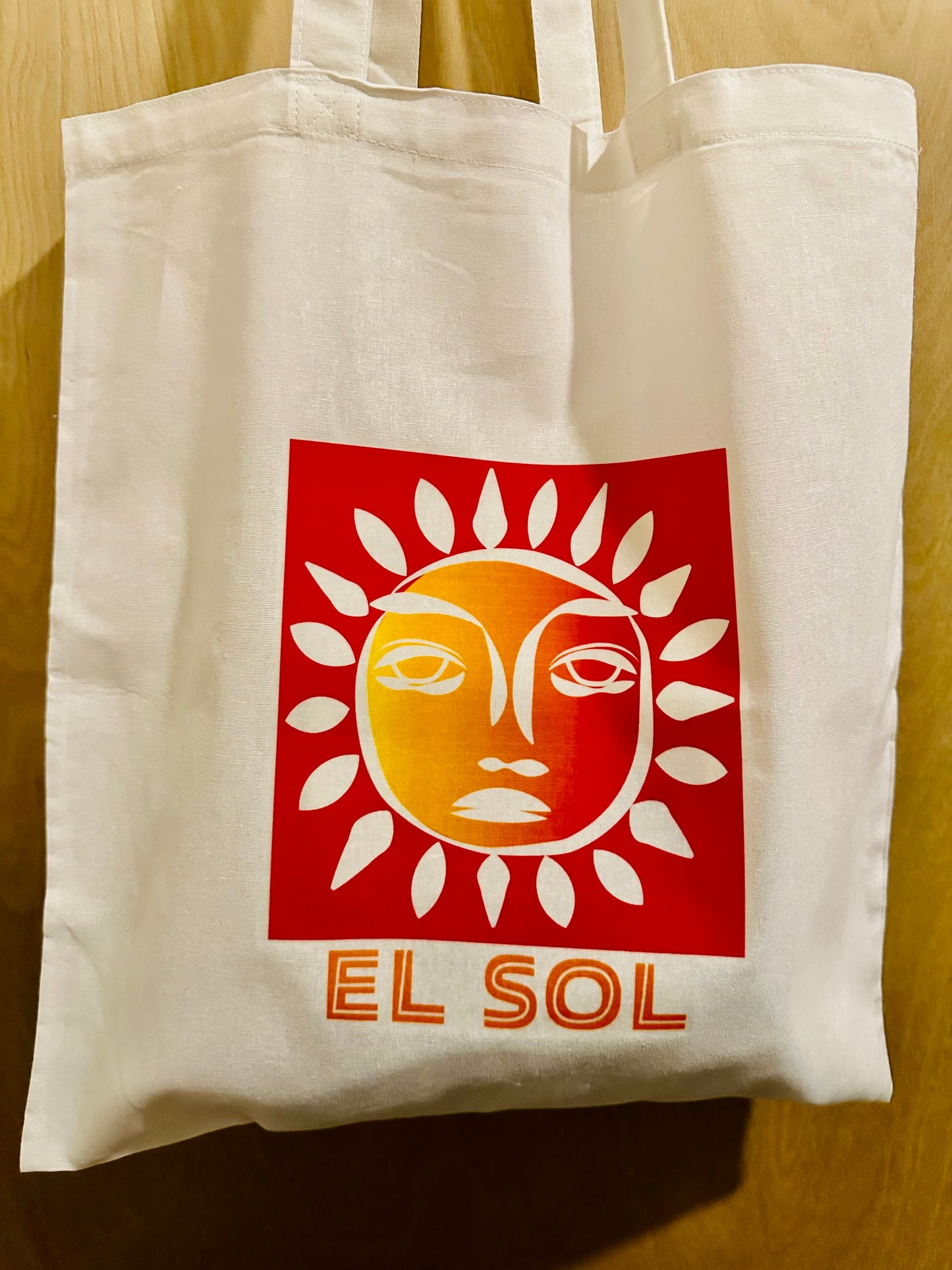 White EL SOL pool or beach Unisex Cotton Reusable Tote Bag