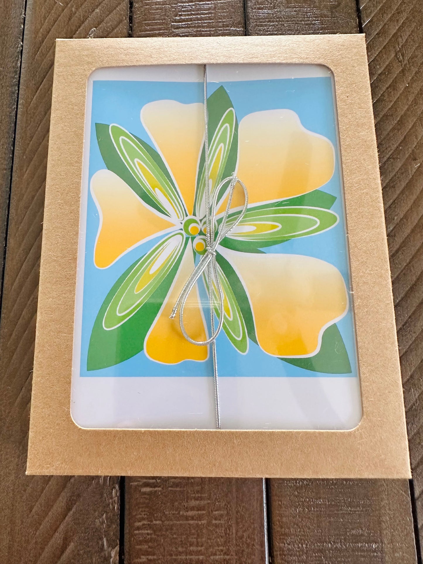 HIBISCUS GRID FLOWER Note Cards A2 size Bold Floral Modern & Colorful Stationery Boxed set of 10