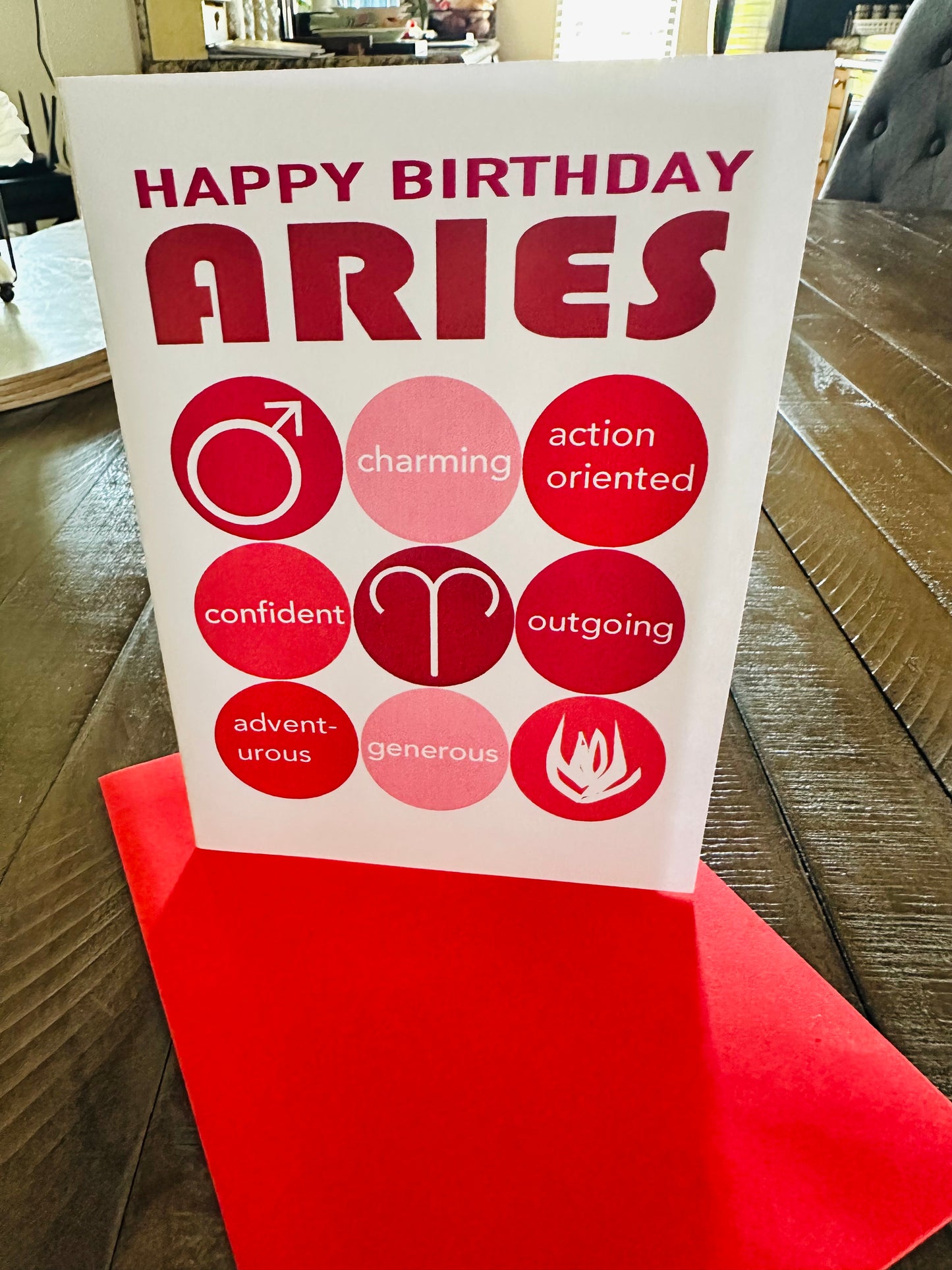 ARIES Happy Birthday Modern Astrology Greeting Card
