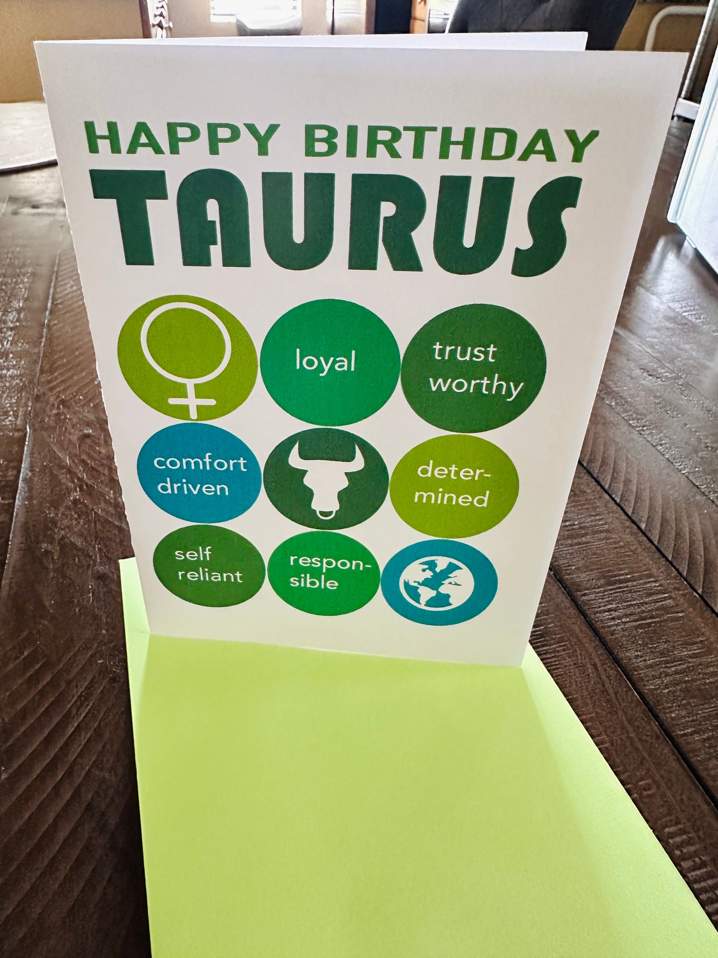 TAURUS Happy Birthday Modern Astrology Card