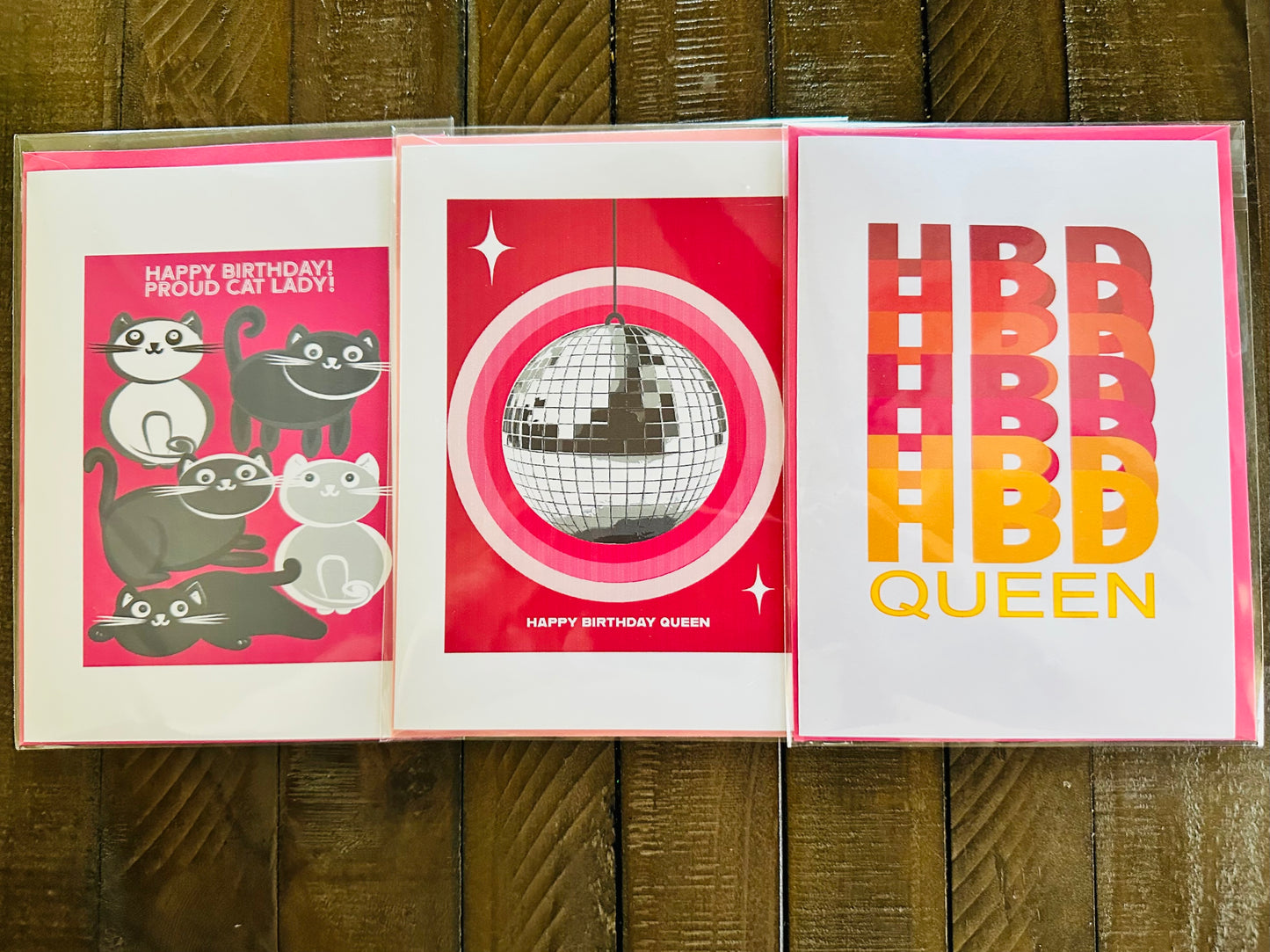 Happy Birthday Queen or Have a Ball! 5x7 Disco Mirror Party ball greeting card