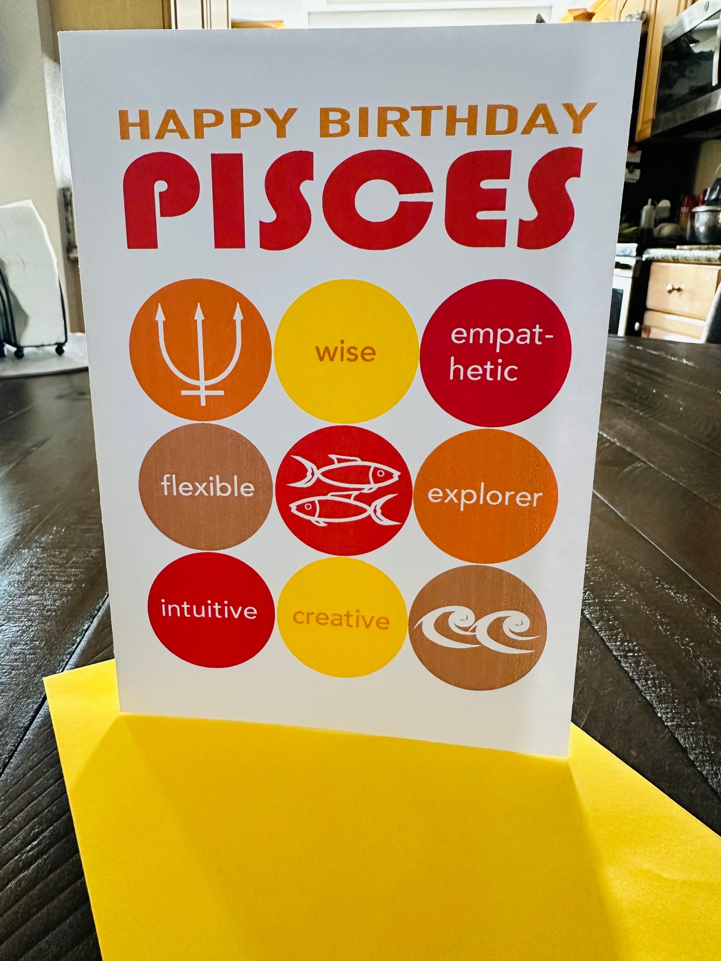 PISCES Happy Birthday Modern Astrology greeting Card