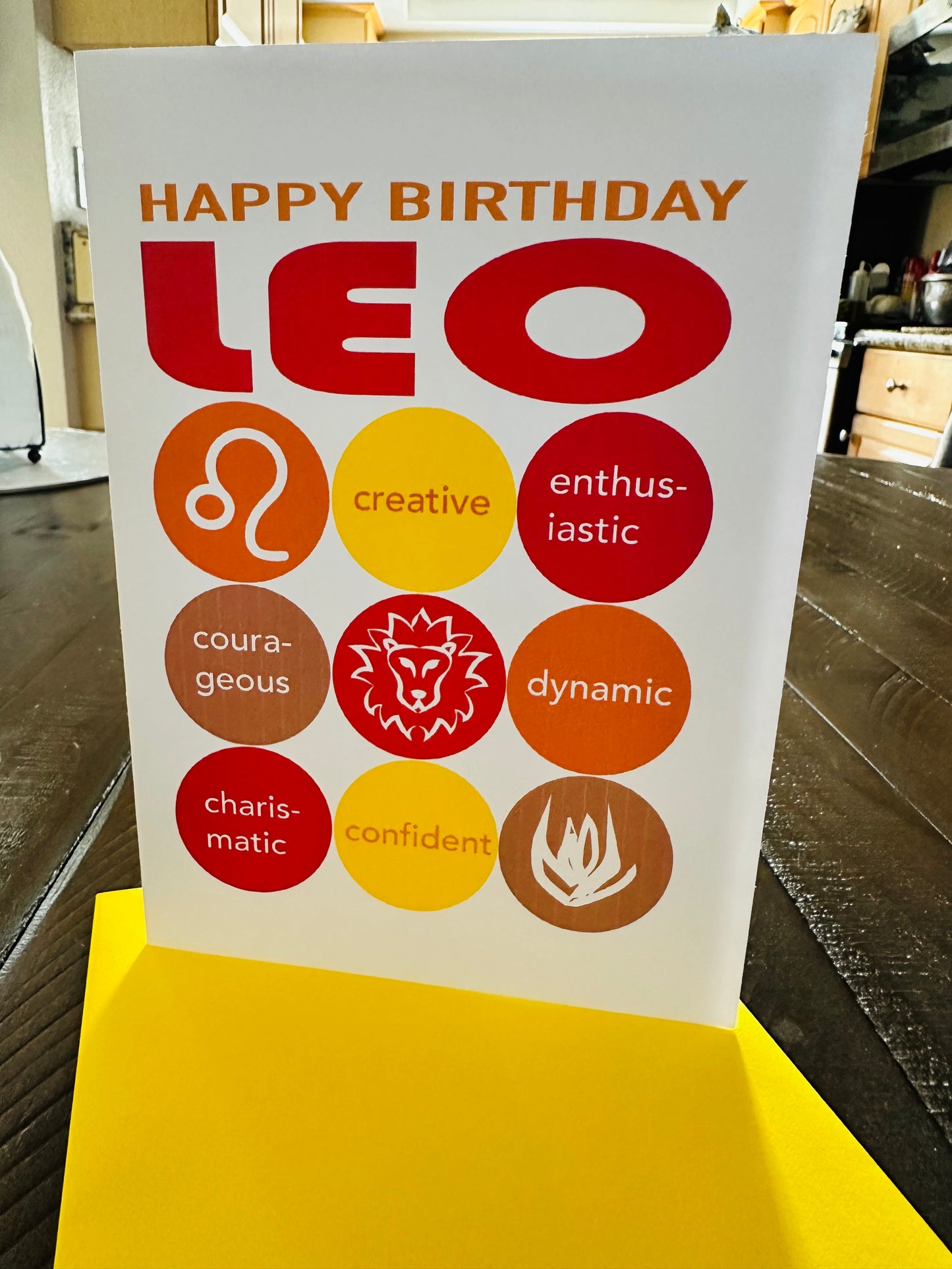 LEO HAPPY BIRTHDAY Modern Astrology Greeting Card