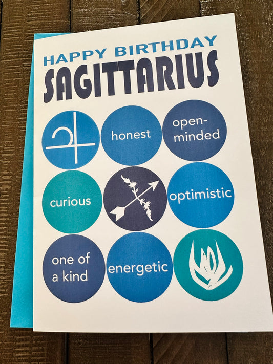 SAGITTARIUS HAPPY BIRTHDAY Astrology Greeting Card