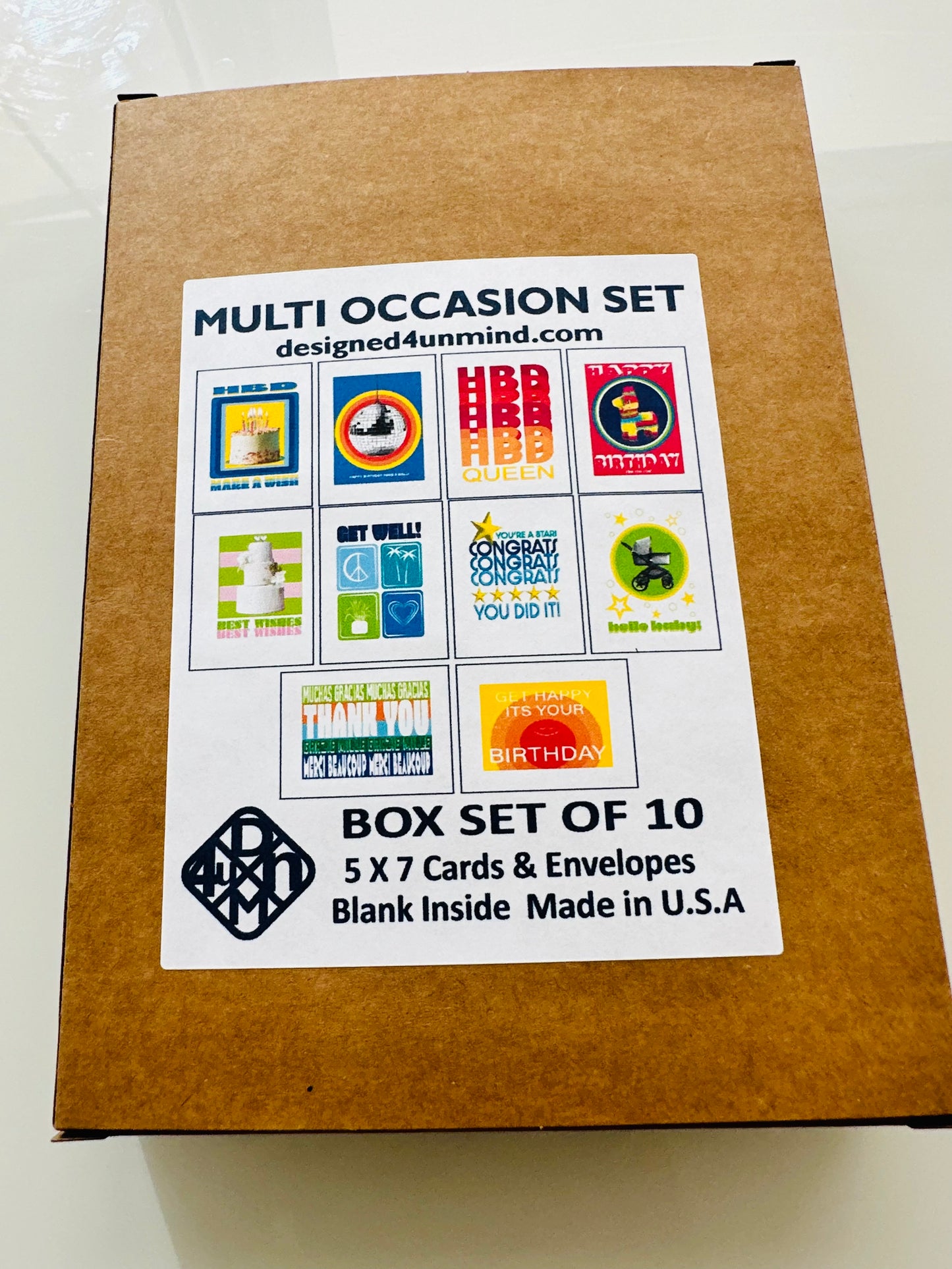 MULTI OCCASION Birthday Wedding New Baby SET of 10 cards Bold & Cheerful Celebrations