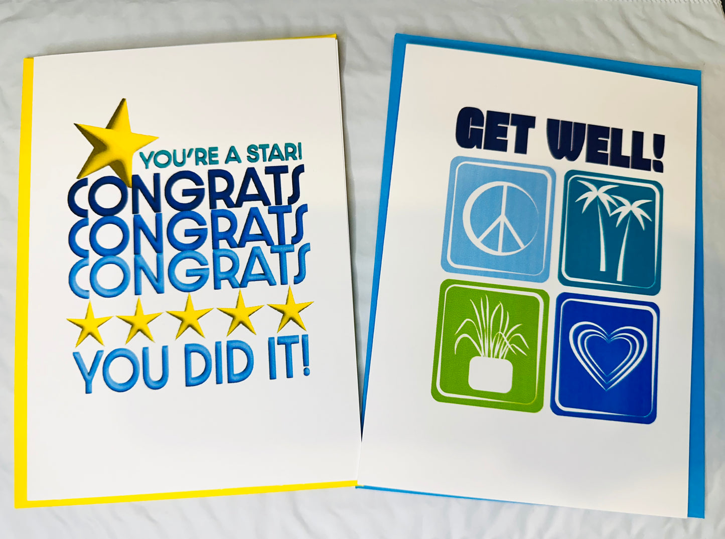 MULTI OCCASION Birthday Wedding New Baby SET of 10 cards Bold & Cheerful Celebrations