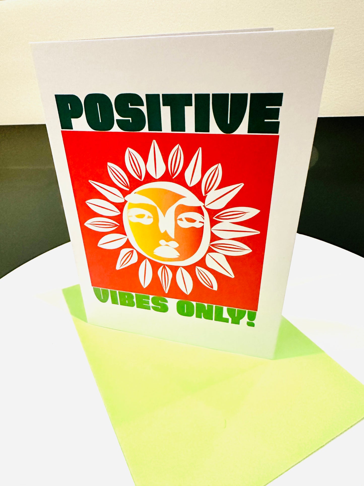POSITIVE VIBES ONLY! 5x7 Words of Encouragement Greeting card