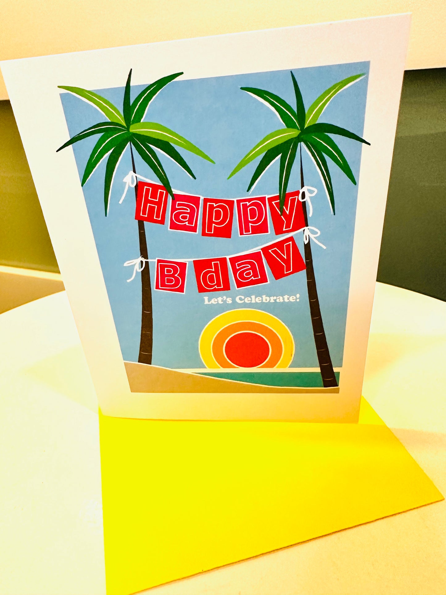 Blue ISLAND HAPPY BDAY Cards A2 5.5L X 4.25W boxed note card set of 10