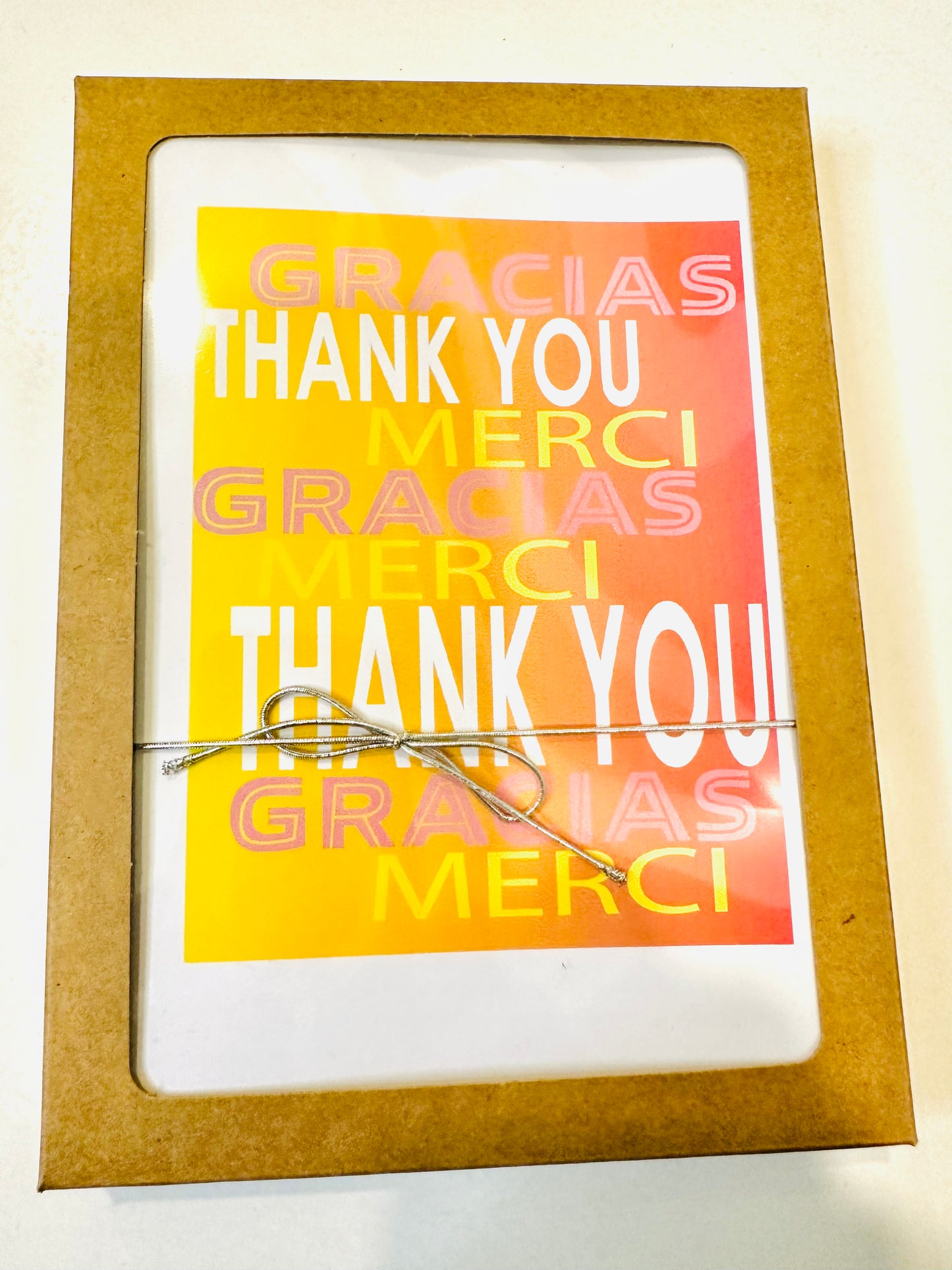 Spanish & French Thank you cards 5x7 Multi language boxed note card set of 10