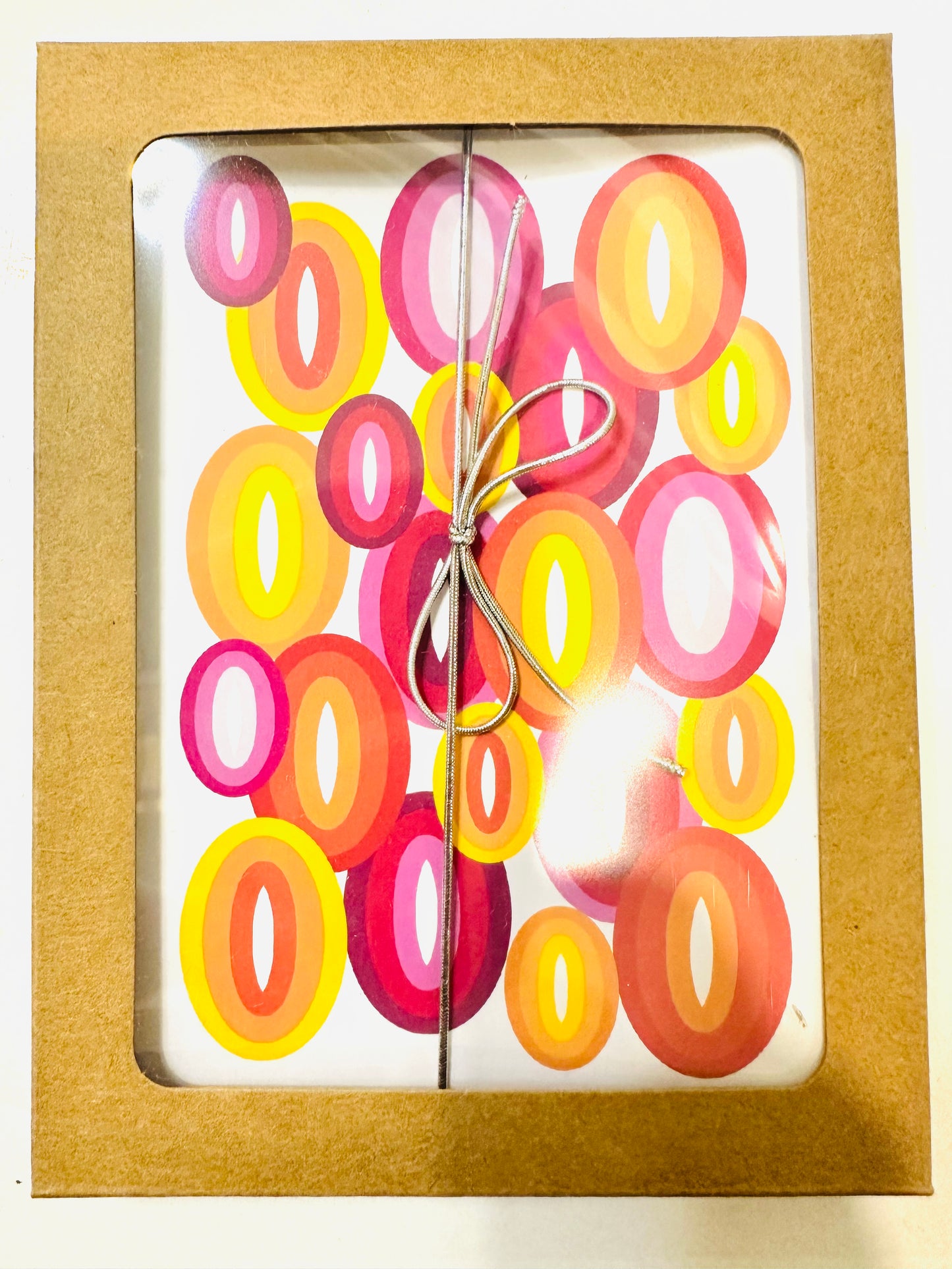 Orange ELLIPSES A2 Geometric boxed note card set of 10