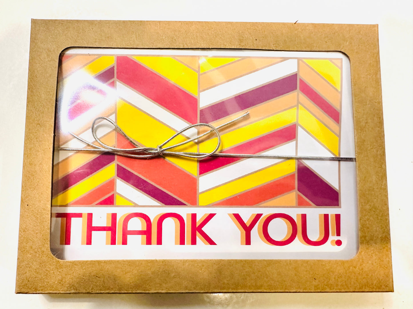 Purple Chevron THANK YOU Cards A2 size Geometric boxed note card set of 10