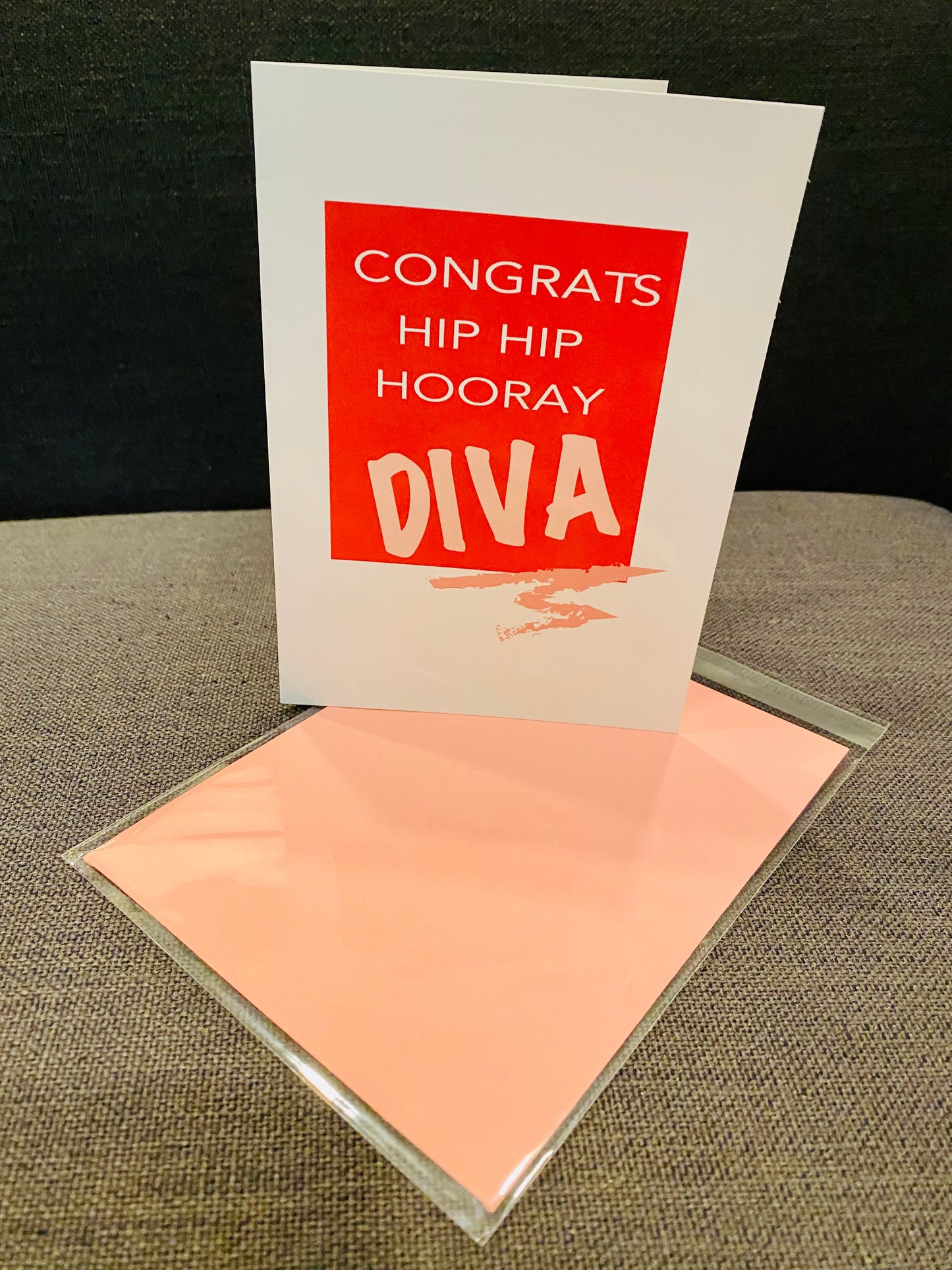 Congrats Hip Hip Hooray DIVA 5x7 Congratulations Encouragement Greeting Card