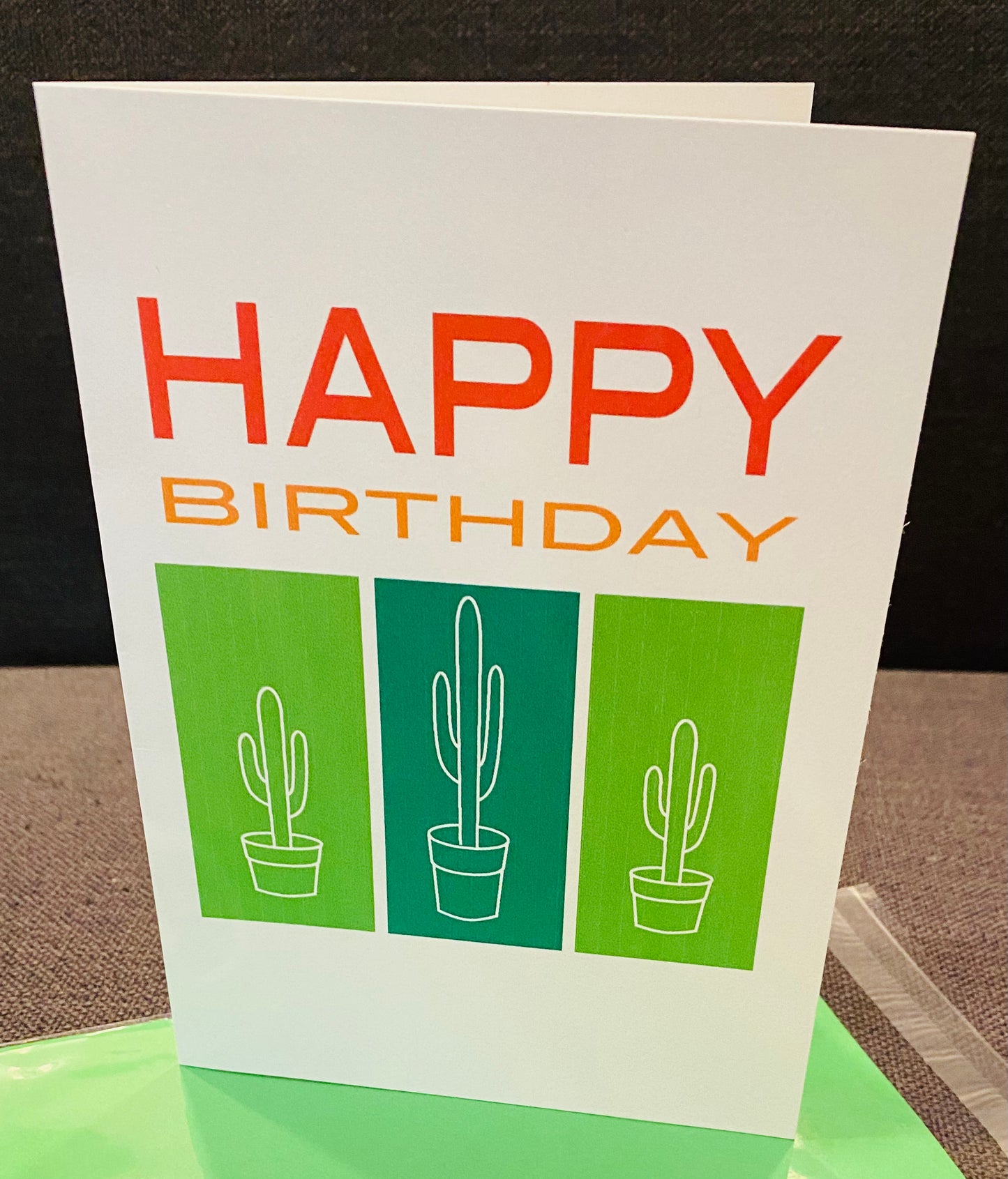 HAPPY BIRTHDAY CACTUS greeting card 5x7 for those cactus lovers!
