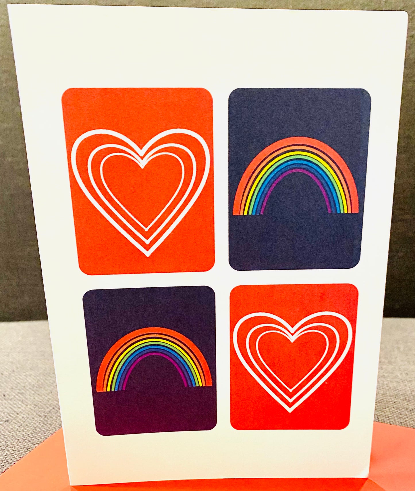 RAINBOWS & HEARTS Happy Anniversary Greeting Card 5x7 Pride inspired card