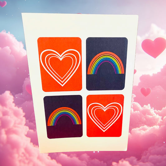RAINBOWS & HEARTS Happy Anniversary Greeting Card 5x7 Pride inspired card
