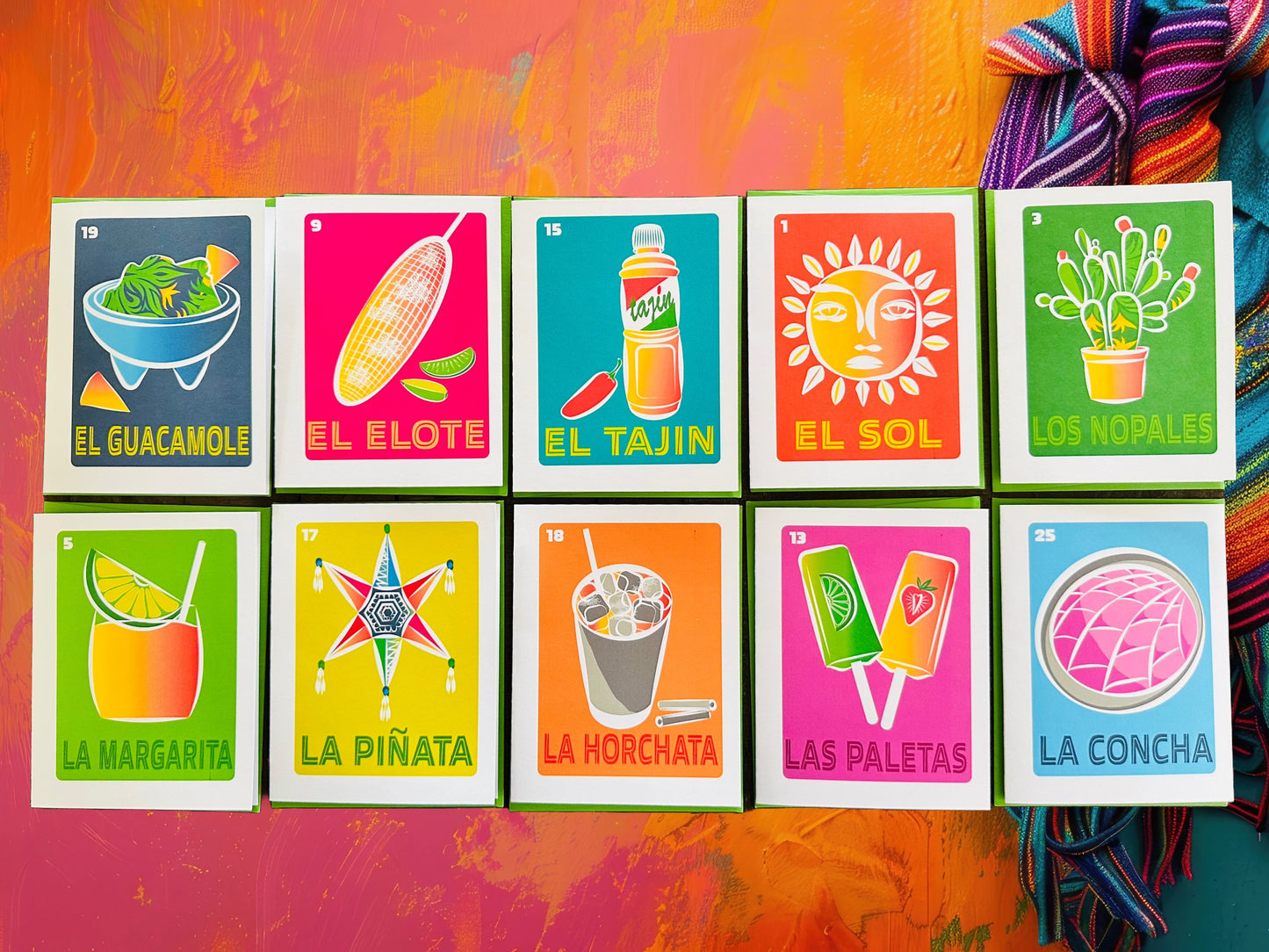 Nueva Loteria Spanish Note Cards Modern & Colorful Stationery Cards Boxed