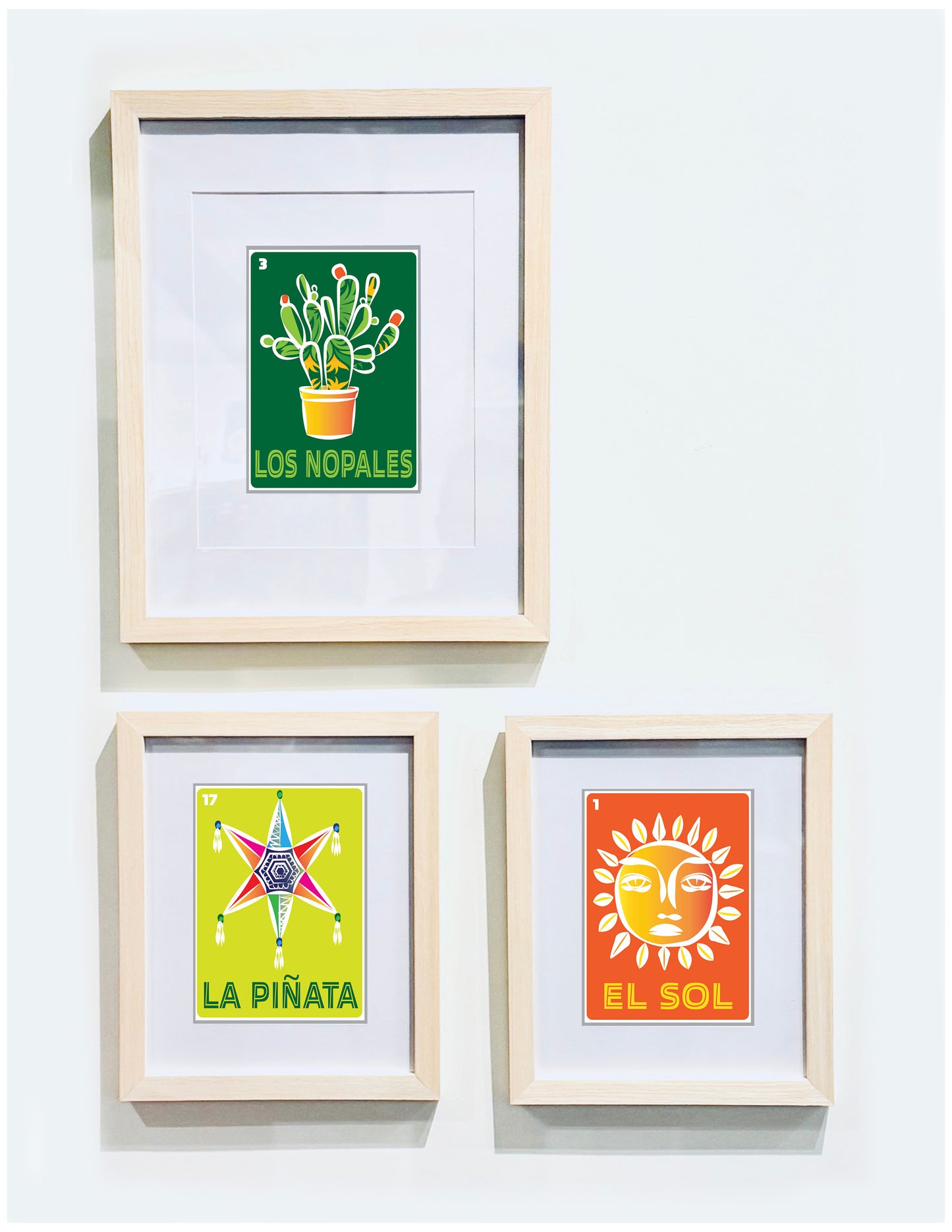 LOS NOPALES Mexican Loteria Food, Drink & festive Icons Printed Artwork Home Decor