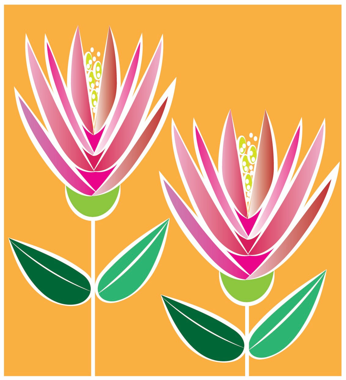 LOTUS FLOWER Note Cards A2 size Bold Floral Modern & Colorful Stationery Boxed set of 10