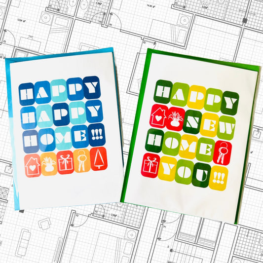 Happy new home you! Let's Celebrate your new home Bold & Colorful 5x7 Greeting card