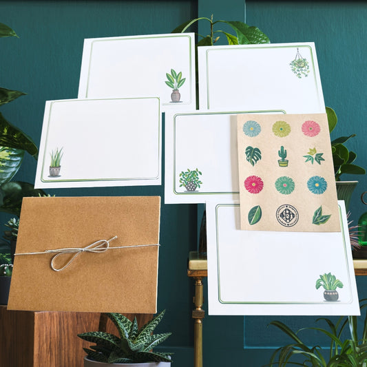 PLANT LIFE Gardener Note Cards Colorful Stationery set of 10