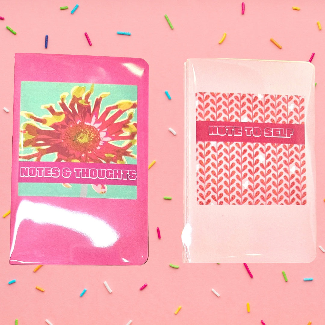 Hot Pink Bold & Pink Sweet Mini Pocket NOTEBOOKS set of 3