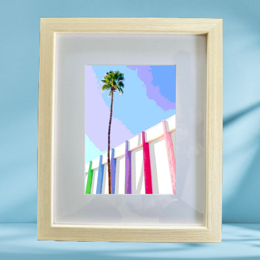 Palm Spring Hotel Art SAGUARO FACADE Framed Printed Artwork Home Decor