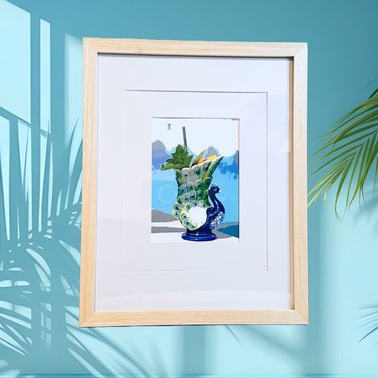 Poolside Art PEA-COCKTAIL Drink Framed Printed Artwork Home Decor