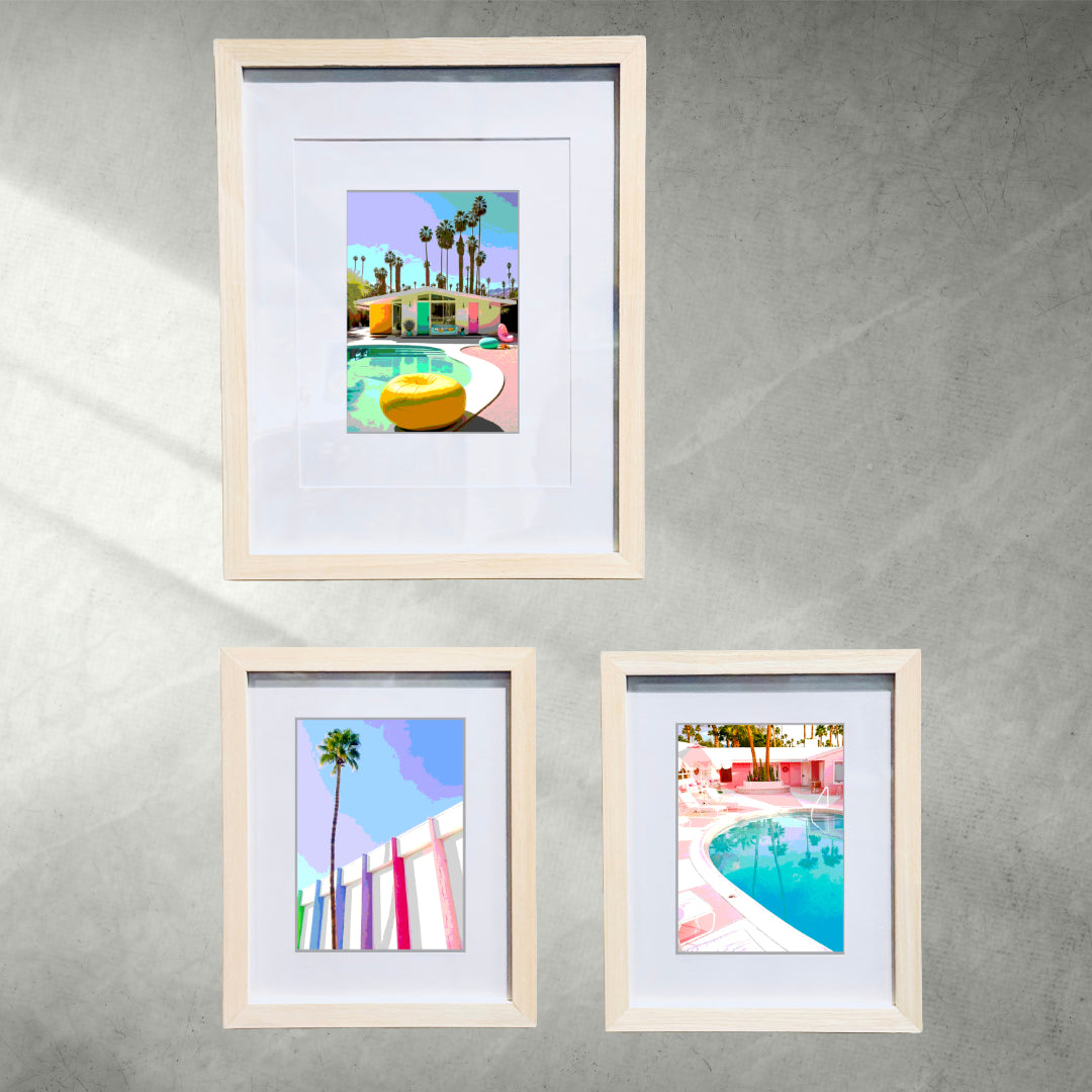 Palm Spring POOL HOUSE Printed Artwork Home Decor Framed or Matted