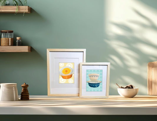 PYREX Vintage GARLAND SNOWFLAKE Dish & bowl pattern Printed Artwork Home Decor