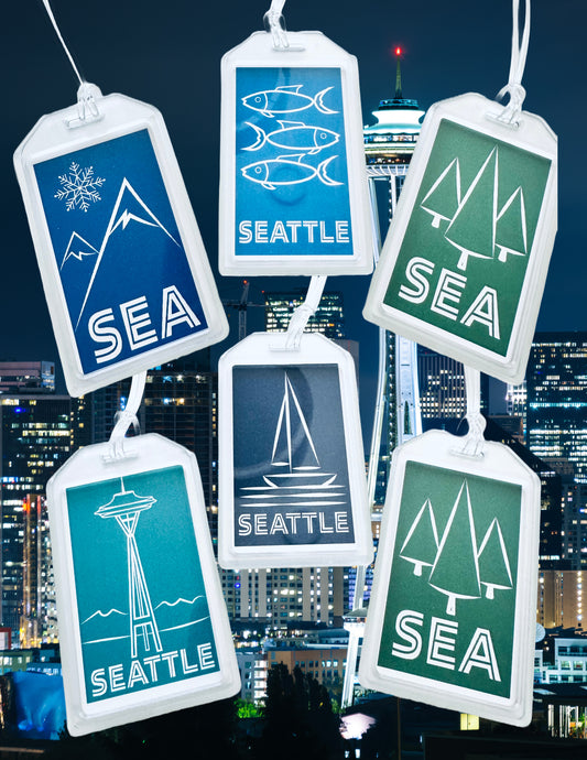 SEATTLE/SEA Airport code Heavy duty acrylic City Luggage & Travel Bag Tags