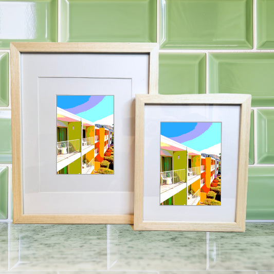 Palm Spring Hotel SAGUARO COLORS Printed Artwork Home Decor Framed or Matted