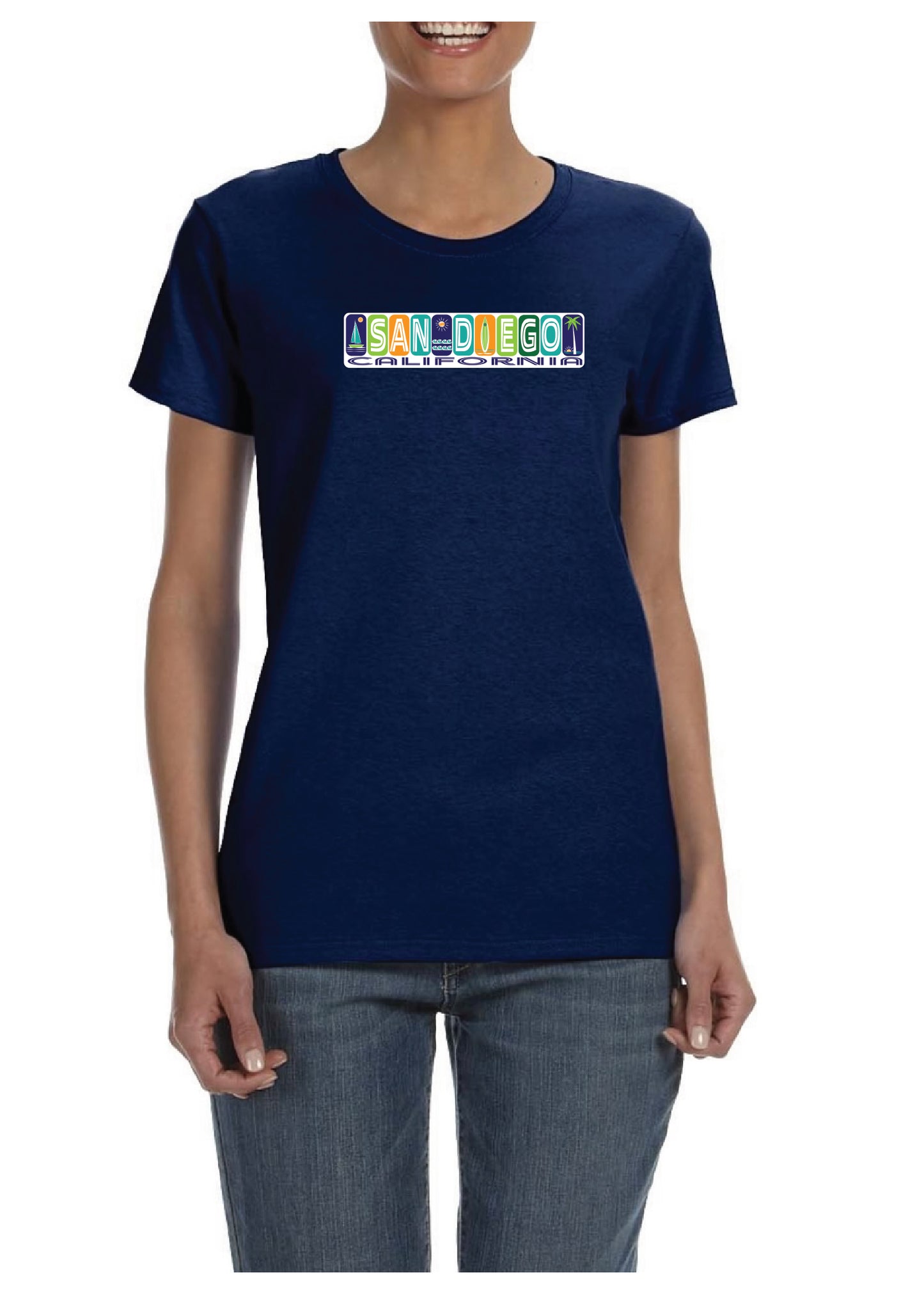 San Diego Surf & Sun Cotton Women's Graphic T-shirt