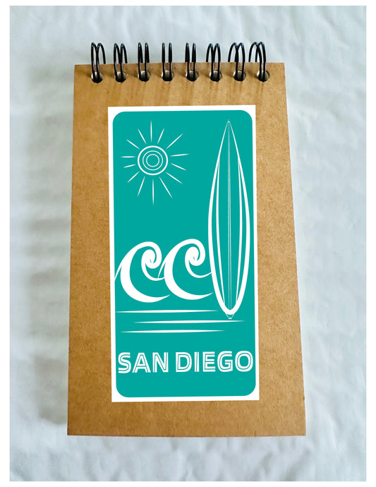 San Diego SAN Mini Spiral Kraft Memo Home Office School or Travel notebook