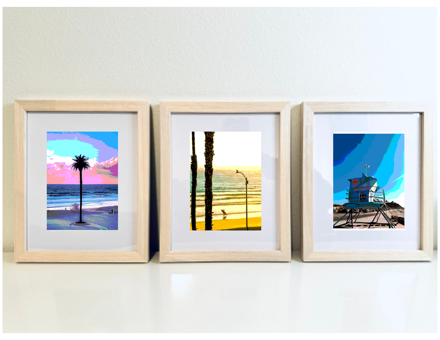 San Diego Encinitas Beach Printed Artwork Home Decor Framed or Matted