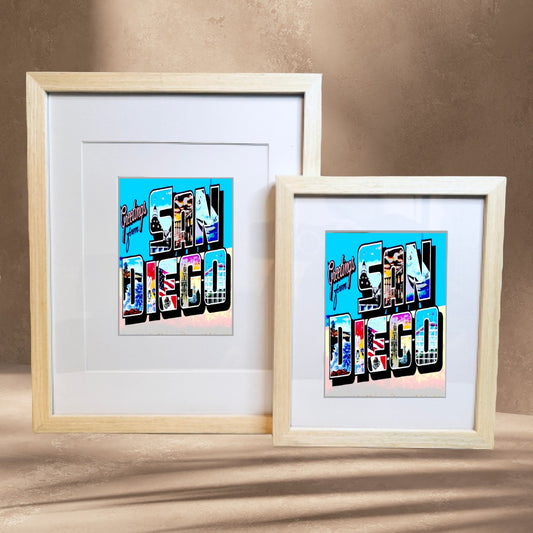 San Diego Landmark City Mural California Printed Artwork Home Decor