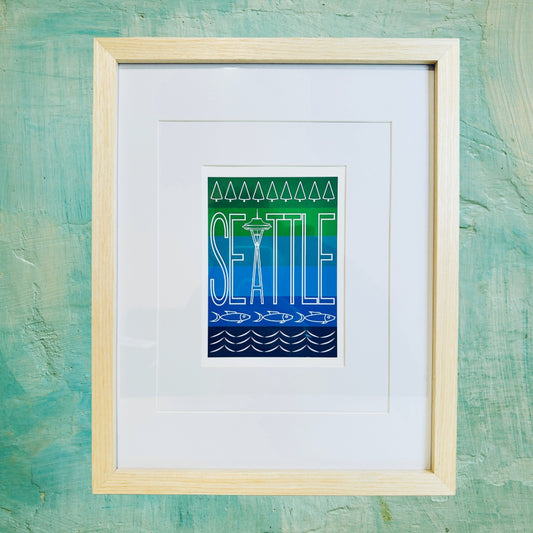 Iconic SEATTLE Space Needle Framed Printed Artwork Home Decor
