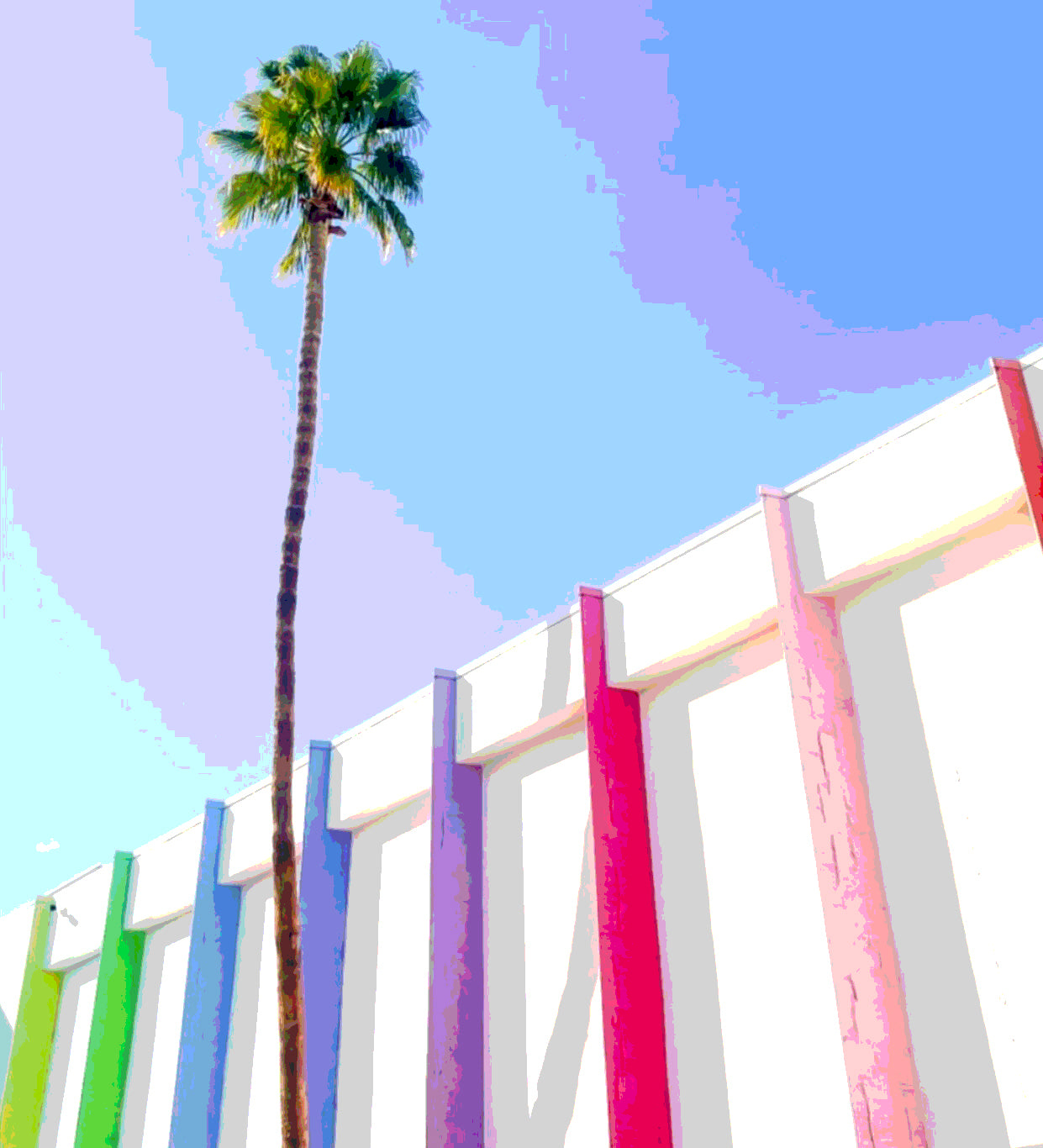 Palm Spring Hotel Art SAGUARO FACADE Framed Printed Artwork Home Decor