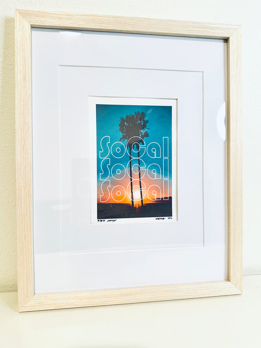 SoCAL Southern California Sunset BEACHES Framed  Printed Artwork Home Decor