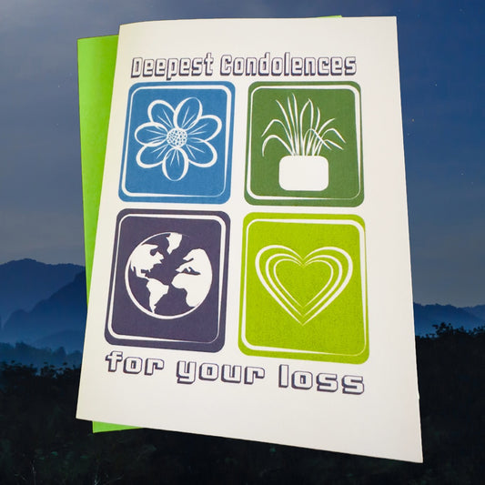 Deepest Condolences for your loss Modern Sympathy Card 5x7 Greeting card