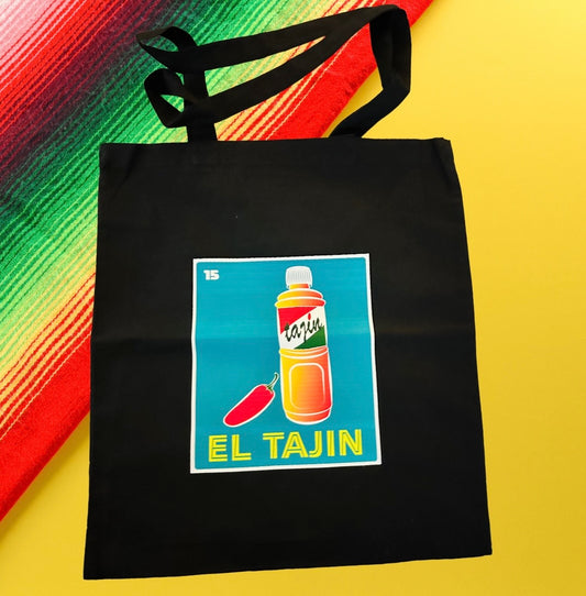 EL TAJIN Mexican Loteria Tote Cotton Reusable Shopping, Pool or Beach bag