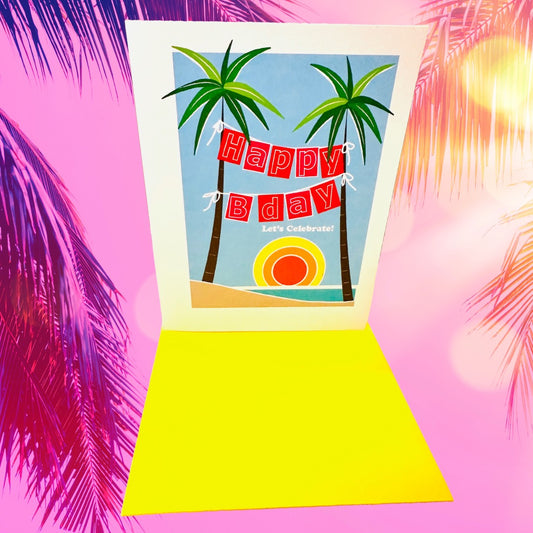 Blue ISLAND HAPPY BDAY Cards A2 5.5L X 4.25W boxed note card set of 10