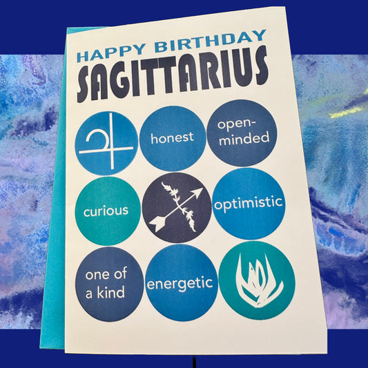 SAGITTARIUS HAPPY BIRTHDAY Astrology Greeting Card