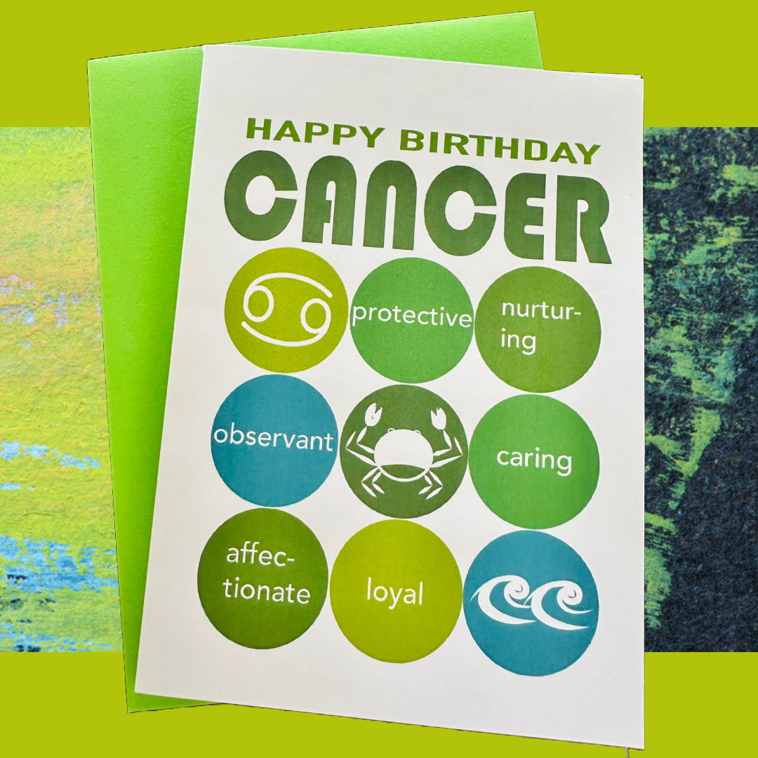 CANCER HAPPY BIRTHDAY Modern Astrology Greeting Card
